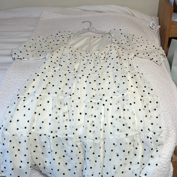Altard State, white mini dress with black polka dots, size Medium, worn once. - Picture 3 of 3